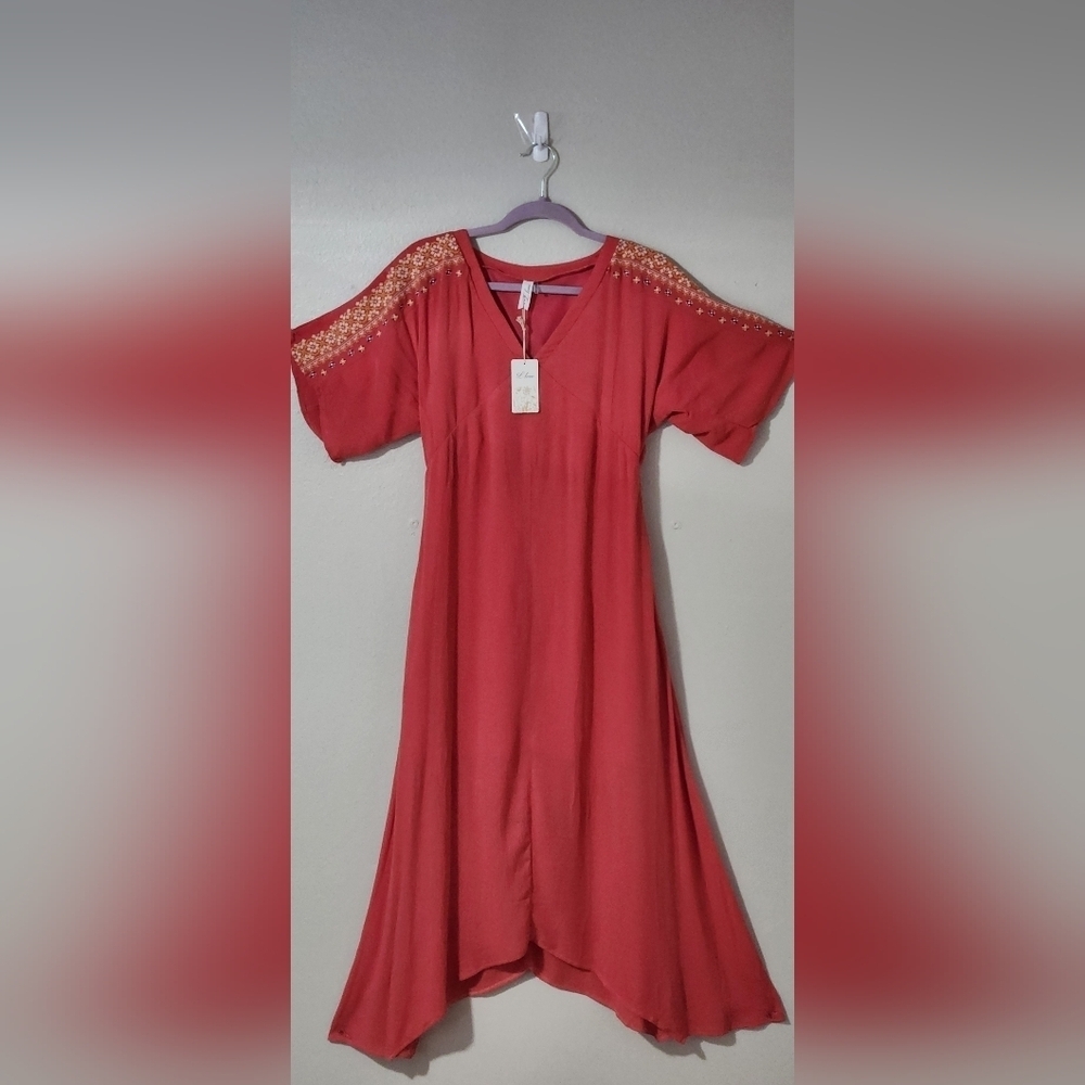 L LOVE Beach Dress Love  Embroidered DetailsSize S.